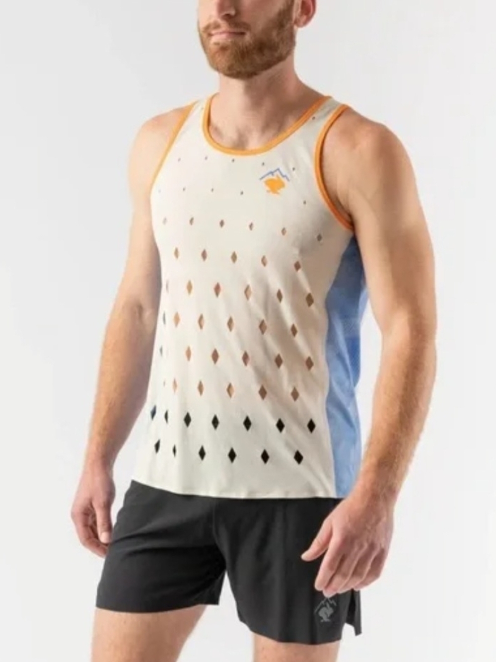 Rare Rabbit Diamond Cut Out Detail Tank Top Size Medium Blue And White